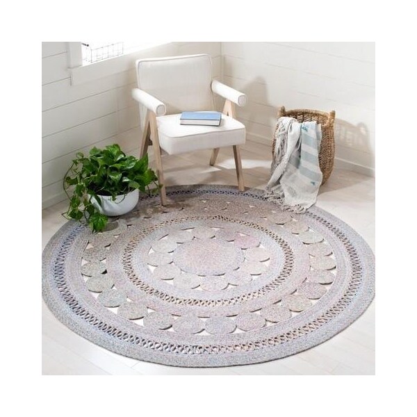 Safavieh 5 x 5 ft. Cape Cod Round Area Rug, Pink & Blue - CAP222R-5R