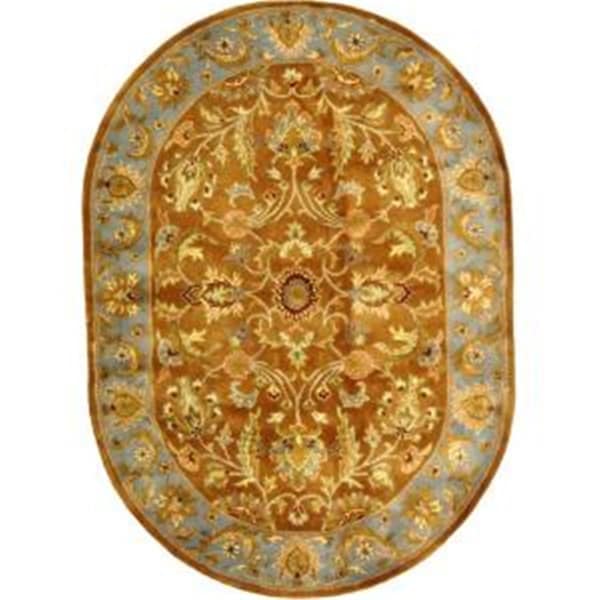 Safavieh 7 ft. - 6 in. x 9 ft. - 6 in. Oval- Traditional Heritage Brown And Blue Hand Tufted Rug - HG812A-8OV