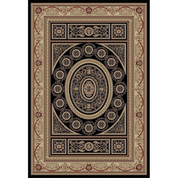 Concord Global Trading 3 ft. 11 in. x 5 ft. 7 in. Jewel Aubusson - Black - 44134