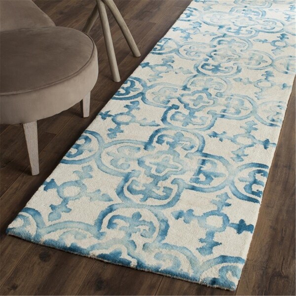 Safavieh Dip Dye Runner Rug, Ivory and Turquoise - 2 ft. 3 in. x 10 ft. - DDY711H-210