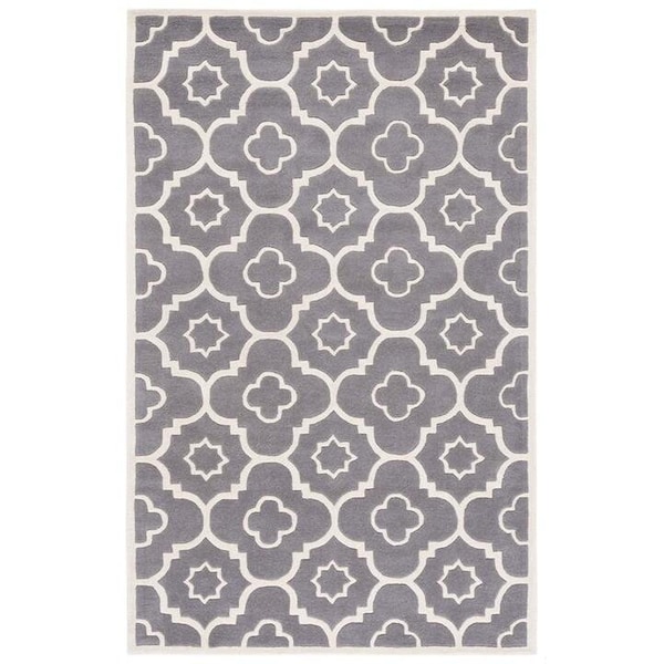 Safavieh Chatham Hand Tufted Rectangle Rug- Dark Grey - Ivory- 2 ft. 3 in. x 11 ft. - CHT750D-211