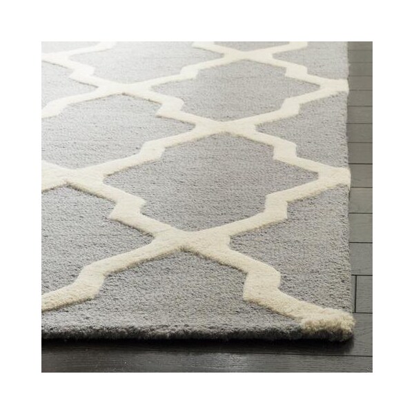 Safavieh 2 ft.-6 in. x 14 ft. Runner Transitional Cambridge- Silver and Ivory Hand Tufted Rug - CAM121D-214