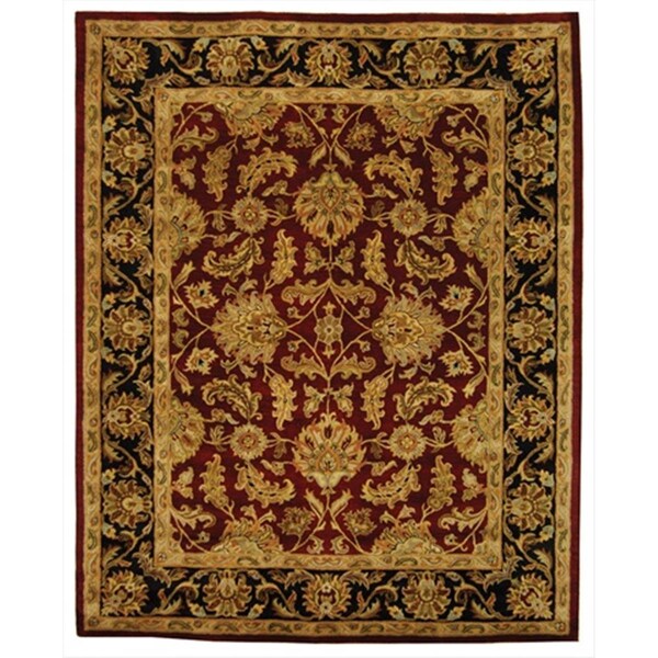 Safavieh 7 ft. - 6 in. x 9 ft. - 6 in. Large Rectangle- Traditional Heritage Red And Black Hand Tufted Rug - HG628C-8