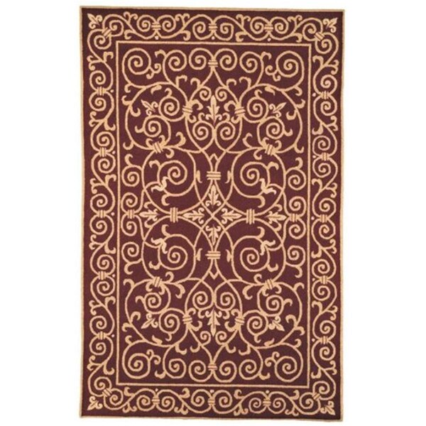 Safavieh 7 ft. - 9 in. x 9 ft. - 9 in. Large Rectangle- Transitional Chelsea Burgundy Hand Hooked Rug - HK11C-8