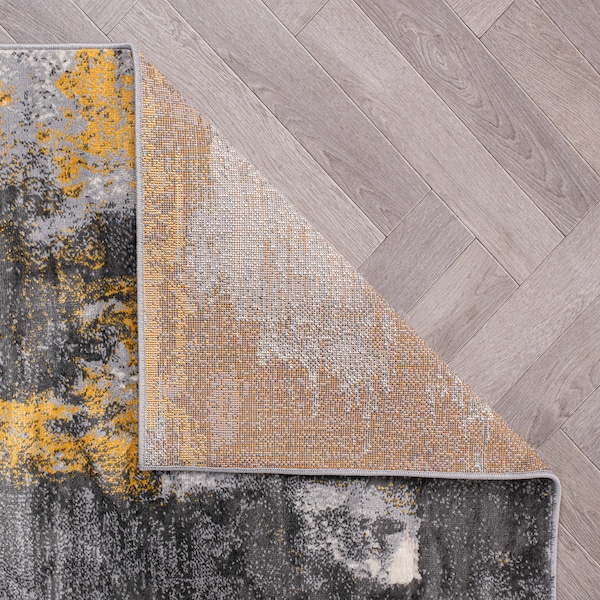 World Rug Gallery Brighton Modern Abstract Area Rug 2'x3' Yellow - 4056YELLOW2X3