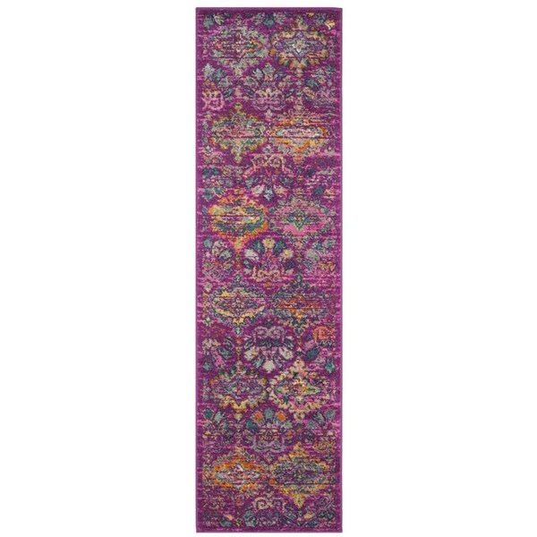 Safavieh 2 ft.-3 in. x 8 ft. Madison Power Loomed Runner Area Rug, Fuchsia and Blue - MAD144F-28