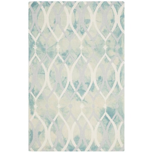 Safavieh Dip Dyed Hand Tufted Rectangle Rug- Green - Ivory Grey- 3 x 5 ft. - DDY534Q-3