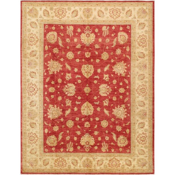 Pasargad Home Denver Hand-Knotted Rust Lamb's Wool Area Rug- 8 ft.10 in.  X 11 ft. 8 in. - 033280