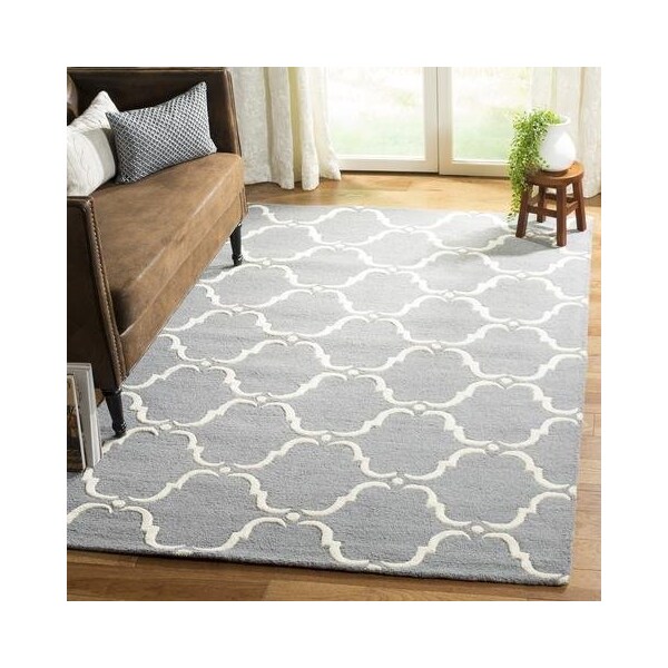 Safavieh Cambridge Hand Tufted Runner Rug- Dark Grey - Ivory- 2 ft. 6 in. x 10 ft. - CAM703D-210
