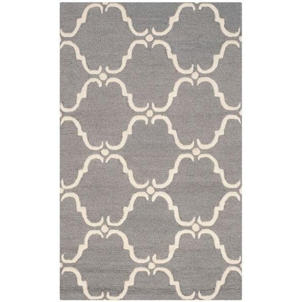 Safavieh Cambridge Hand Tufted Runner Rug- Dark Grey - Ivory- 2 ft. 6 in. x 10 ft. - CAM703D-210