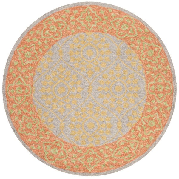 Safavieh Suzani Round RugsOrange & Silver 5 x 5 ft. - SZN105A-5R