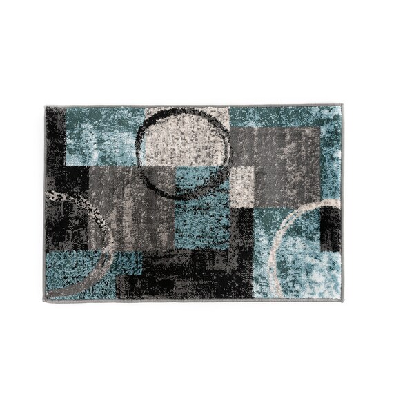 World Rug Gallery Contemporary Abstract Circle Design Soft Area Rug 2' x 3' Gray - 307GRAY2X3