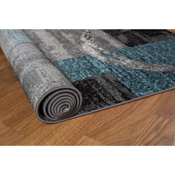 World Rug Gallery Contemporary Abstract Circle Design Soft Area Rug 2' x 3' Gray - 307GRAY2X3