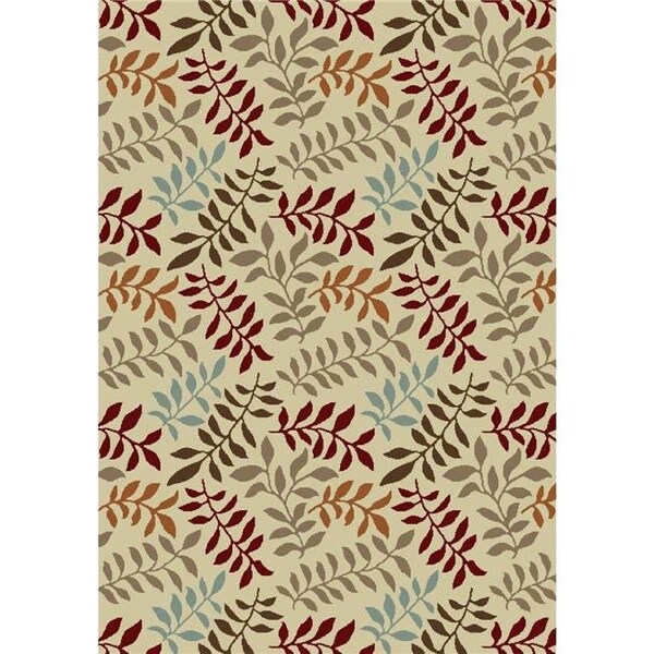 Concord Global Trading Concord Global 97823 2 ft. 7 in. x 4 ft. 1 in. Chester Leafs - Ivory - 97823