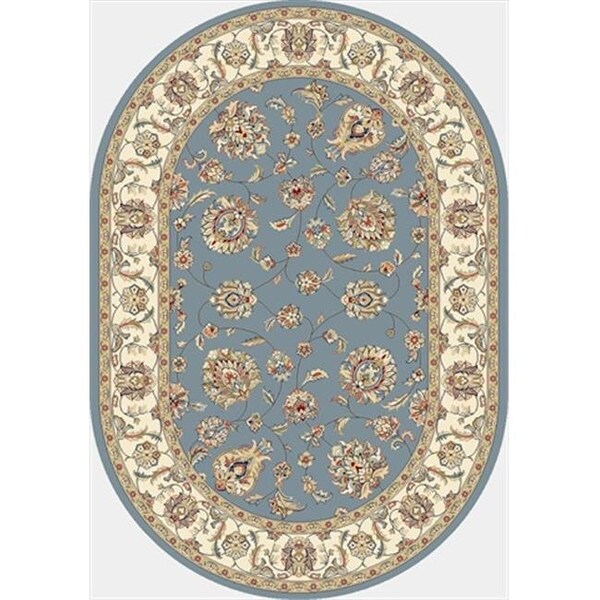 Dynamic Rugs Dynamic Rugs ANOV71057365546 Ancient Garden 6 ft. 7 in. x 9 ft. 6 in. Oval 57365-5464 Rug - Light Blue/Ivory - ANOV71057365546
