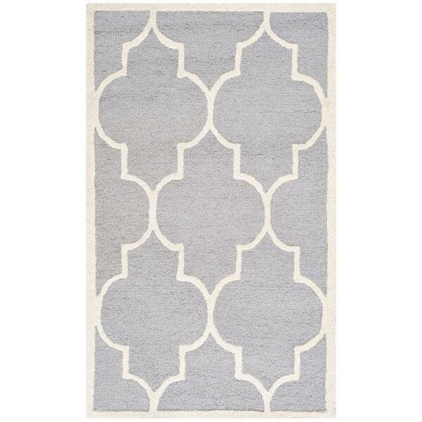 Safavieh Cambridge Hand Tufted Rectangle Rug, Silver and Ivory - 4 x 6 ft. - CAM134D-4