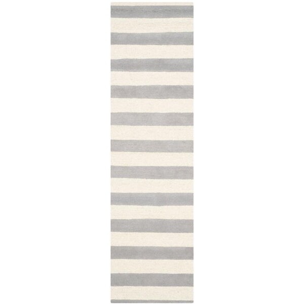 Safavieh Cambridge Hand Tufted Runner Rug, Grey and Ivory - 2 ft.-6 in. x 10 ft. - CAM154A-210