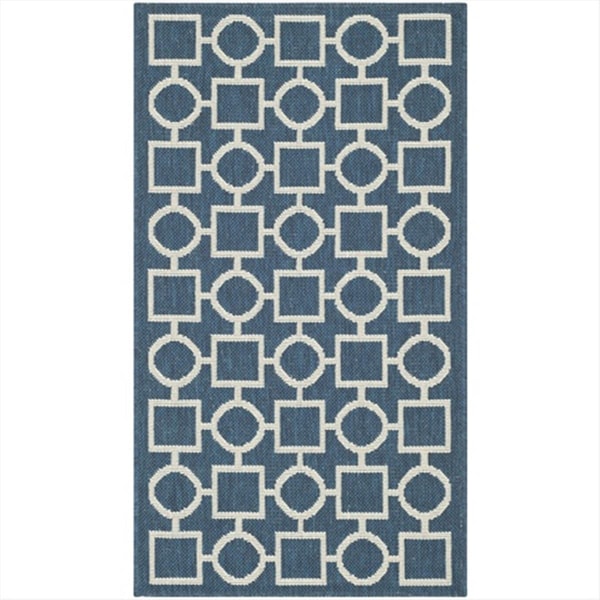 Safavieh 2 Ft. X 3 Ft. -7 In. Accent Indoor-Outdoor Courtyard- Navy And Beige- Machine Made Rug - CY6925-268-2
