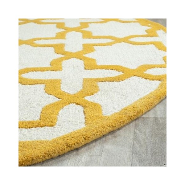 Safavieh Cambridge Hand Tufted Square RugIvory & Gold 6 x 6 ft. - CAM125U-6SQ