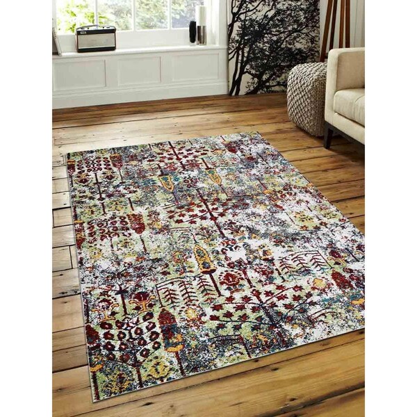 Jensendistributionservices 5 x 8 ft. Machine Woven Heatset Polypropylene Contemporary Rectangle Area Rug, Multi Color - MI1624653