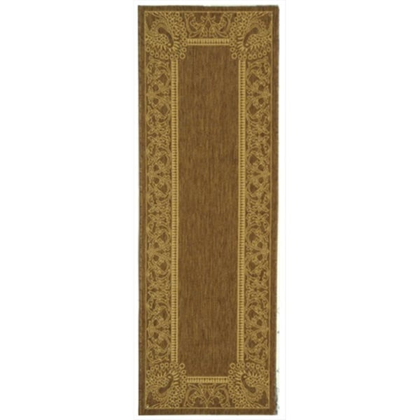 Safavieh 2 Ft. -4 In. X 9 Ft. -11 In. Runner Indoor-Outdoor Courtyard- Brown And Natural- Machine Made Rug - CY2965-3009-210