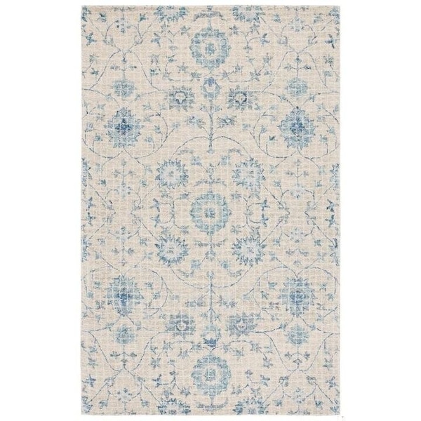 Safavieh Blossom Hand Tufted Runner Area RugSilver & Blue 2 ft.-3 in. x 8 ft. - BLM812F-28