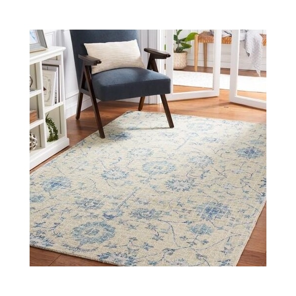 Safavieh Blossom Hand Tufted Runner Area RugSilver & Blue 2 ft.-3 in. x 8 ft. - BLM812F-28