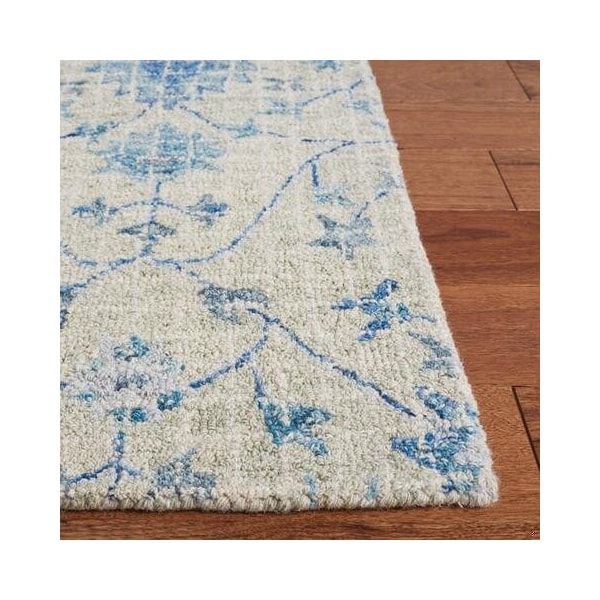 Safavieh Blossom Hand Tufted Runner Area RugSilver & Blue 2 ft.-3 in. x 8 ft. - BLM812F-28