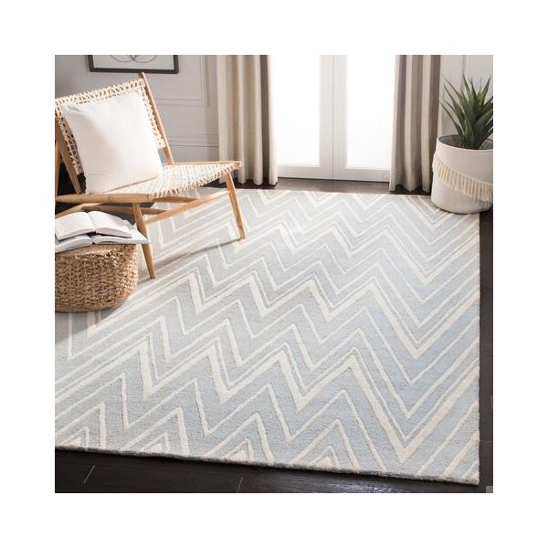 Safavieh 3 x 5 ft. Cambridge Hand Tufted Small Rectangle Area RugGrey & Ivory - CAM711G-3