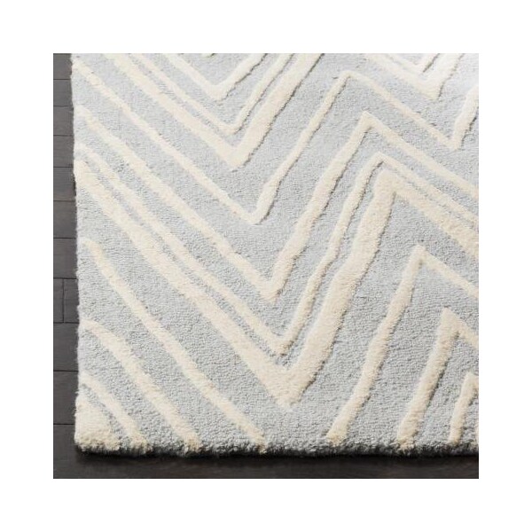 Safavieh 3 x 5 ft. Cambridge Hand Tufted Small Rectangle Area RugGrey & Ivory - CAM711G-3