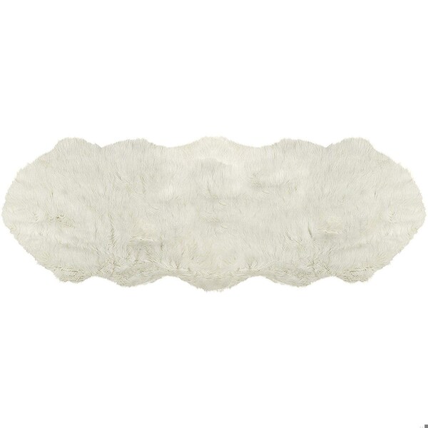 Homeroots 2 x 6 in. Double Sheepskin Rug - Off White - 317186