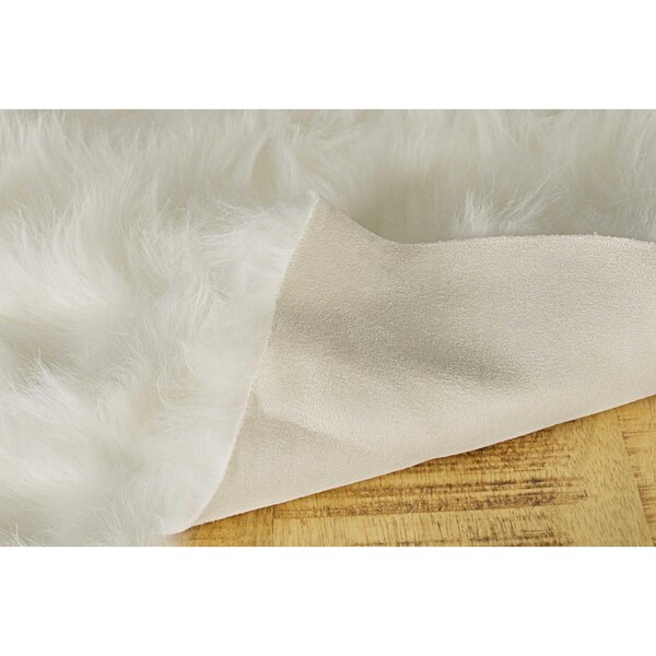 Homeroots 2 x 6 in. Double Sheepskin Rug - Off White - 317186