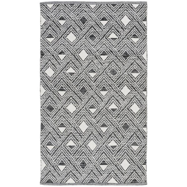 Safavieh 3 x 5 ft. Small Rectangle Montauk Hand Woven Rug, Black and Ivory - MTK614A-3