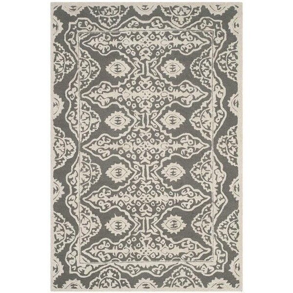 Safavieh 5 x 5 ft. Bella Hand Tufted Square Area RugDark Grey & Ivory - BEL134C-5SQ