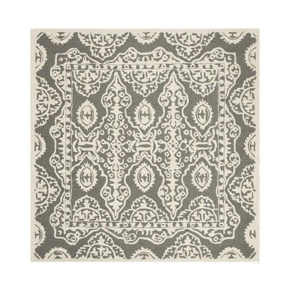 Safavieh 5 x 5 ft. Bella Hand Tufted Square Area RugDark Grey & Ivory - BEL134C-5SQ
