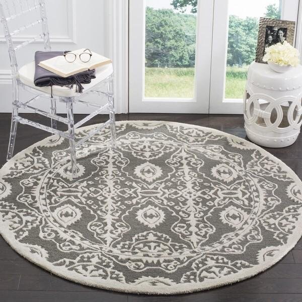 Safavieh 5 x 5 ft. Bella Hand Tufted Square Area RugDark Grey & Ivory - BEL134C-5SQ