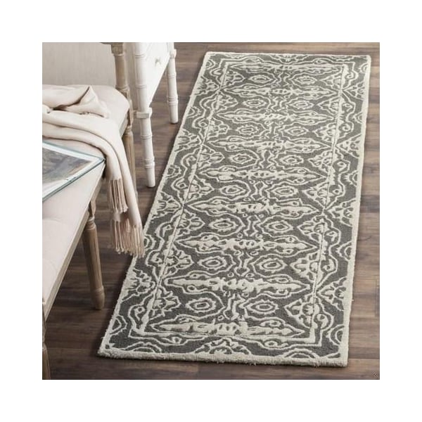 Safavieh 5 x 5 ft. Bella Hand Tufted Square Area RugDark Grey & Ivory - BEL134C-5SQ