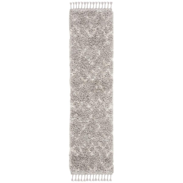 Safavieh 2 ft. 6 in. x 4 ft. Pro Lux Shag Runner Area Rug, Grey & Cream - PLX434F-24