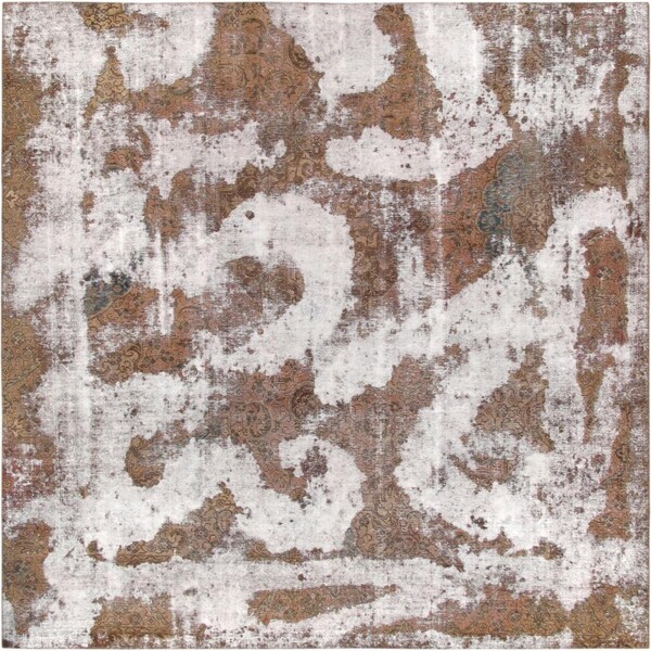 Pasargad 54685 9 ft. 9 in. x 9 ft. 10 in. Vintage Overdye Hand-Knotted Wool RugBeige - 54685 10X10