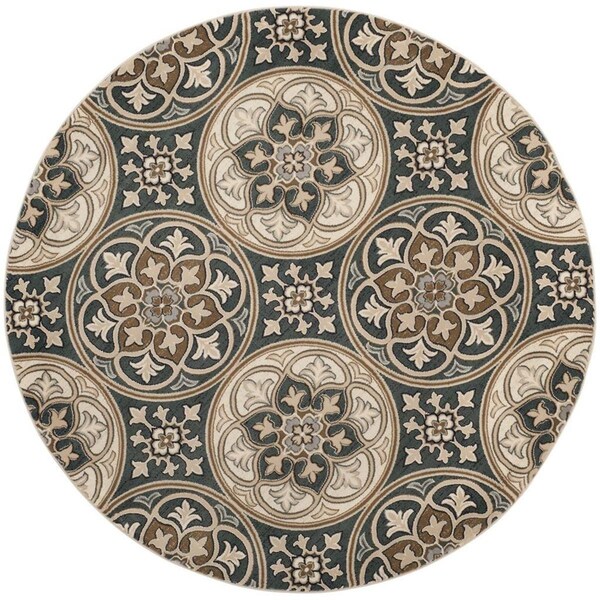 Safavieh Lyndhurst Round Area Rug, Slate Blue and Beige - 8 x 8 ft. - LNH341C-8R