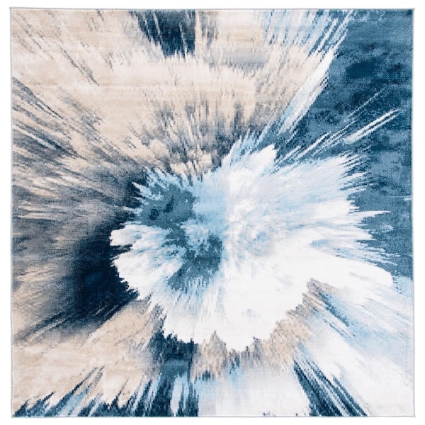 Safavieh 6 ft. 7 in. x 6 ft. 7 in. Lagoon Power Loomed Square Area Rug Beige & Blue - LGN202B-7SQ