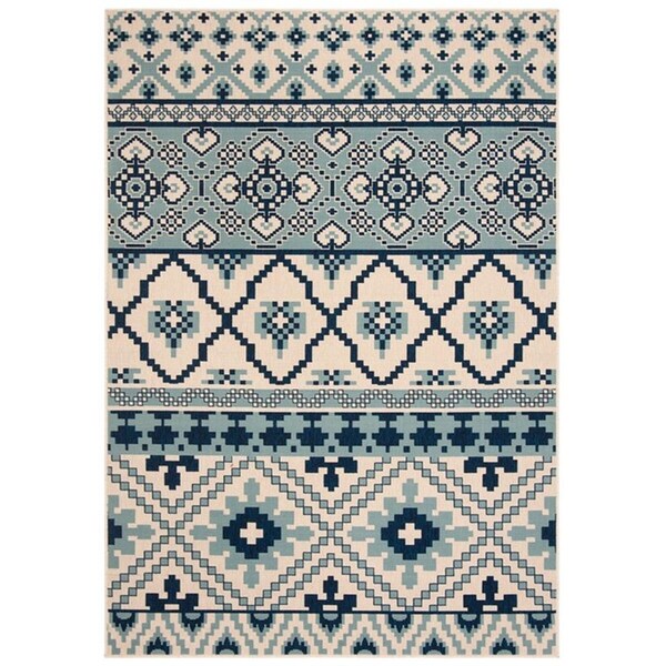 Safavieh 8 x 11 ft. Veranda Rectangle Power Loomed Area RugRed & Beige - VER097-0334-8