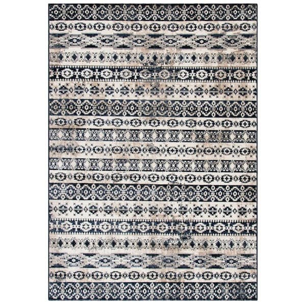 Safavieh 4 x 6 ft. Herat 370G Power Loomed Rectangle Area Rug Ivory & Black - HRT370G-4
