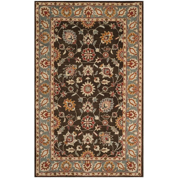 Safavieh Heritage Hand Tufted Rectangle RugCharcoal & Blue 9 x 12 ft. - HG412A-9