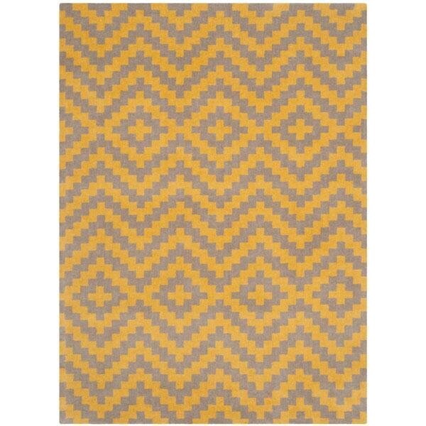 Safavieh Cambridge Hand Tufted Small Rectangle Rug- Taupe - Gold- 4 x 6 ft. - CAM324X-4