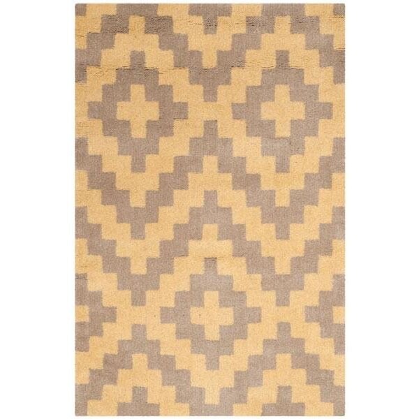 Safavieh Cambridge Hand Tufted Small Rectangle Rug- Taupe - Gold- 4 x 6 ft. - CAM324X-4