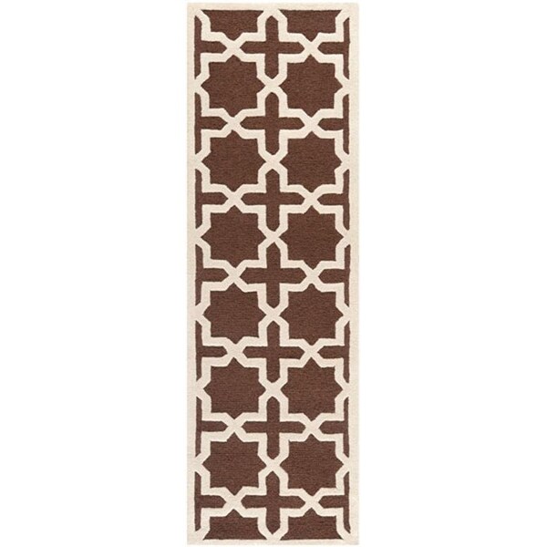 Safavieh Cambridge Hand Tufted Large Rectangle Rugs, Dark Brown and Ivory - 9 x 12 ft. - CAM125H-9