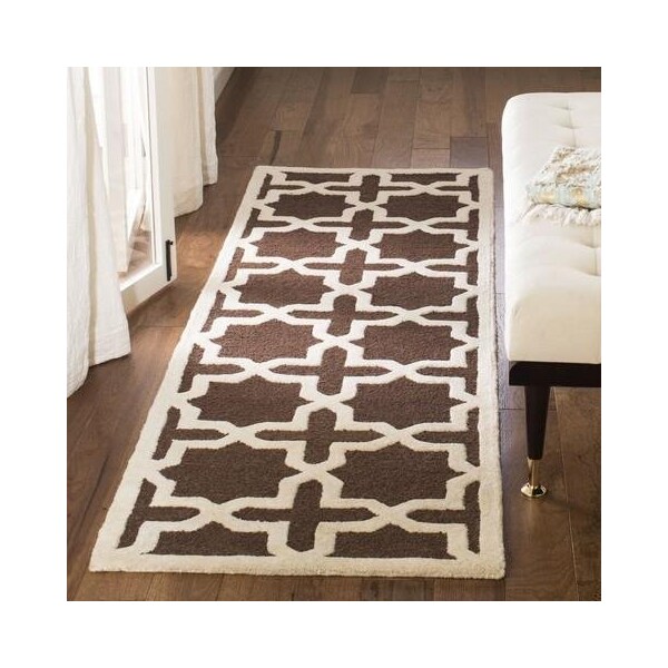 Safavieh Cambridge Hand Tufted Large Rectangle Rugs, Dark Brown and Ivory - 9 x 12 ft. - CAM125H-9