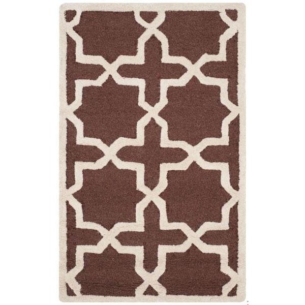 Safavieh Cambridge Hand Tufted Large Rectangle Rugs, Dark Brown and Ivory - 9 x 12 ft. - CAM125H-9