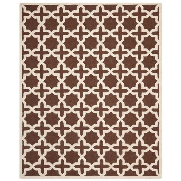 Safavieh Cambridge Hand Tufted Large Rectangle Rugs, Dark Brown and Ivory - 9 x 12 ft. - CAM125H-9